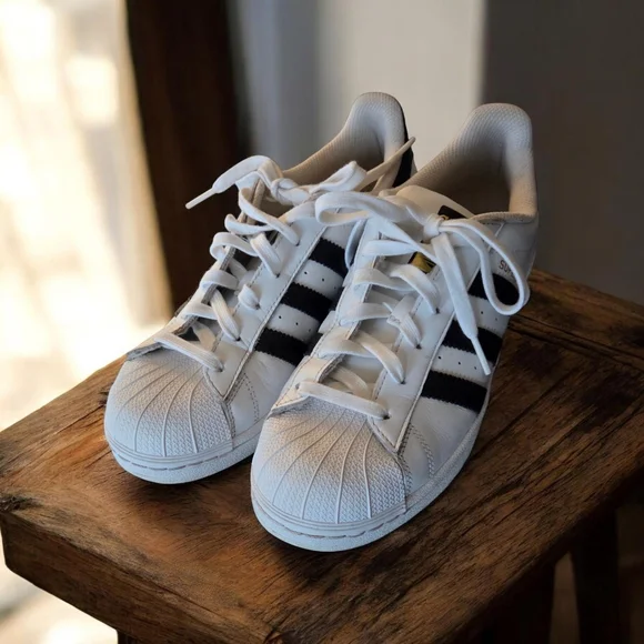adidas Women's White and Black Striped Sneakers - Picture 3 of 6